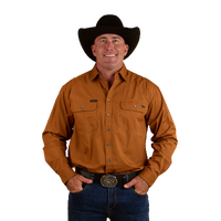 Ringers Western Mens King River Full Button L/S Work Shirt (171110001) Tobacco