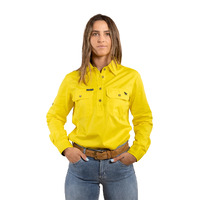 Ringers Western Womens Pentecost River Half Button Work Shirt (171210002) Lemon