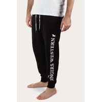 Ringers Western Mens Texas Trackpants (119207004) Black with White Print 