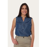 Ringers Western Womens Charleville Sleeveless Top (219209083) Chambray Blue [SD]