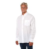 Ringers Western Mens Glenmorgan Relaxed Linen L/S Dress Shirt (120209570RW) Bright White [GD]
