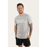 Ringers Western Mens Lodge Classic Fit Tee (121079RW) Grey Marle With White Print