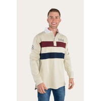 Ringers Western Mens Seaton Rugby Jersey (120232RW) Beige/Cabernet