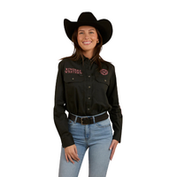 Ringers Western Womens Signature Jillaroo Full Button L/S Work Shirt (218110002) Charcoal/Dusty Rose