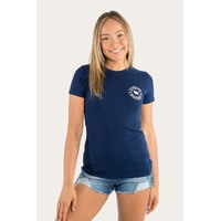 Ringers Western Womens Signature Bull Classic Fit T-Shirt (220016RW) Navy with White Print