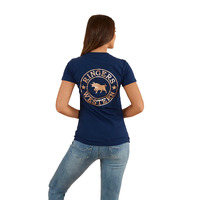 Ringers Western Womens Signature Bull Classic Fit S/S Tee (220016RW) Navy/Gold [SD]