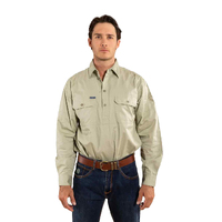 Ringers Western Mens Brahman Half Button Work Shirt (121040RW) Pale Olive [GD]