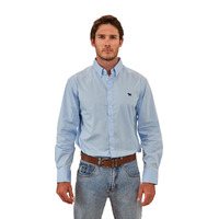 Ringers Western Mens Longreach Plain Stretch Poplin L/S Dress Shirt (118109059) Sky Blue [GD]