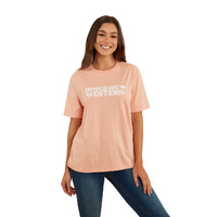 Ringers Western Womens Somerset Loose Fit S/S Tee (222149RW) Peach [GD]