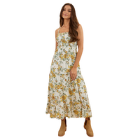 Ringers Western Womens Rosabel Maxi Dress (222134RW) White/Yellow [SD]