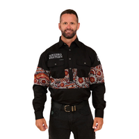 Ringers Western Mens Walkabout Warrior Half Button L/S Shirt (123018RW) Black