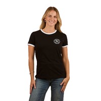 Ringers Western Womens Signature Bull Ringers S/S Tee (225001RW) Black with White Print [SD]