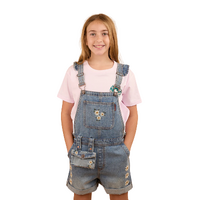 Ringers Western Childrens Bessie Denim Short Overalls (324041RW) Light Wash Blue