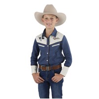 Ringers Western Childrens Alfie L/S Western Shirt (324025RW) Washed Navy [SD]