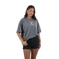 Ringers Western Womens Born In The West Oversized S/S Tee (225086RW) Washed Black