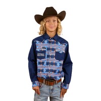 Ringers Western Childrens Oakley Limited Edition S/S Print Shirt (324038RW) Navy
