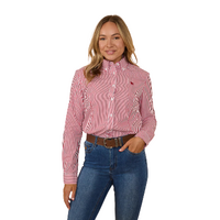 Ringers Western Womens Birdsville Semi Fitted L/S Stripe Shirt (217109007) Red [SD]