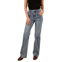Ringers Western Womens Edith High Rise Bootleg Jeans (224098RW) Light Wash Blue