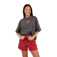 Ringers Western Womens Wild Eyes S/S Oversized Tee (223103RW) Washed Black