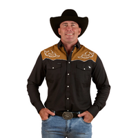 Ringers Western Mens Franklin L/S Western Shirt (124064RW) Charcoal