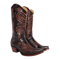 Ringers Western Womens Olivia Cuban Heel Western Boots (519250116) Coffee