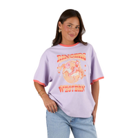 Ringers Western Womens Ruffled Up Oversized S/S Tee (225004RW) Violet