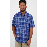 Swanndri Mens Oak Bluffs S/S Shirt (SS212232M) Blue/Aqua [SD]