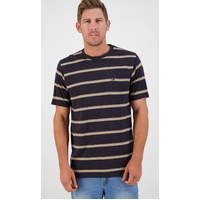 Swanndri Mens Dome Valley Stripe Tee (SS211214M) Washed Black [SD]