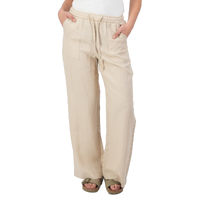 Swanndri Womens Seascape Linen Pants (SS233591W) Pebble [SD]