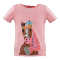 Thomas Cook Girls Applique Horse S/S Top (T1S5511087) Pink Marle