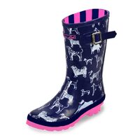 Thomas Cook Womens Launceston Gumboots (T2W28386) Pink/Navy Cow Pig Chook