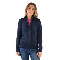 Thomas Cook Womens Zip Thru Cable Cardigan (T2W2703082) Navy