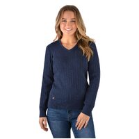 Thomas Cook Womens V-Neck Fine Cable Jumper (T2W2500079)