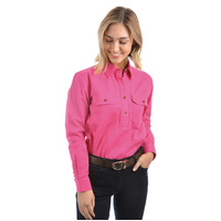 Thomas Cook Womens Contrast Light Drill Half Placket L/S Shirt (TCP2100182) Azalea Pink