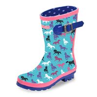 Thomas Cook Kids Horse Play Gumboots (T2W78079) Pale Blue/Pink