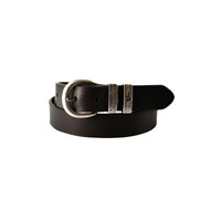 Thomas Cook Narrow Silver Twin Keeper Belt (TCP1974BEL) Black