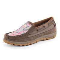 Twisted X Womens Skull Flowers Slip-On Moccasins (TCWXC0029) Bomber/Tan/Rose [SD]