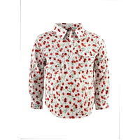 Hard Slog Childrens Reese Half Button L/S Shirt (H2S7101071) White [SD]
