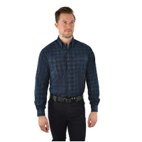 Thomas Cook Mens Glenn Cord Thermal Check L/S Shirt (T3W1115033) Navy/Tan [SD]