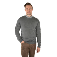 Thomas Cook Mens Gordon Crew Neck Knit Jumper (T3W1508015) Charcoal Marle [SD]