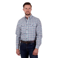 Thomas Cook Mens Whitburn L/S Shirt (T3S1115031) Blue/Green [SD]