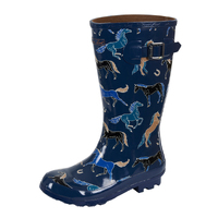 Thomas Cook Womens Deloraine Gumboots (T4W28446) Blue (Horses)