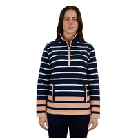 Thomas Cook Womens Andorra 1/4 Zip Rugby (T4W2527097) Navy/Tan/White