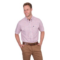 Thomas Cook Mens Robert S/S Shirt (T5S1110043) Red/Tan