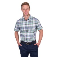 Thomas Cook Mens Gerry Linen S/S Shirt (T5S1121027) Green/Navy