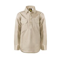 Workcraft Childrens Lightweight Closed Front L/S Cotton Drill Shirt (WSK131) Cream
