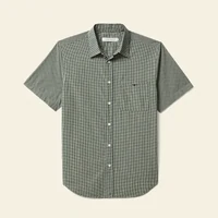 R.M.Williams Mens Parkes Regular Poplin S/S Shirt (SH201PS10) Sage Navy