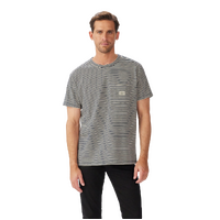 R.M.Williams Mens Stanley Stripe S/S Tee (KD211JE56) Sand/Navy