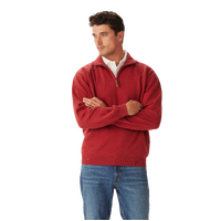 R.M.Williams Mens Mulyungarie 1/4 Zip Sweatshirt (KZU00BB01) Red