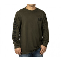 CAT Mens Trademark Banner L/S Tee (1510034) Army Moss
